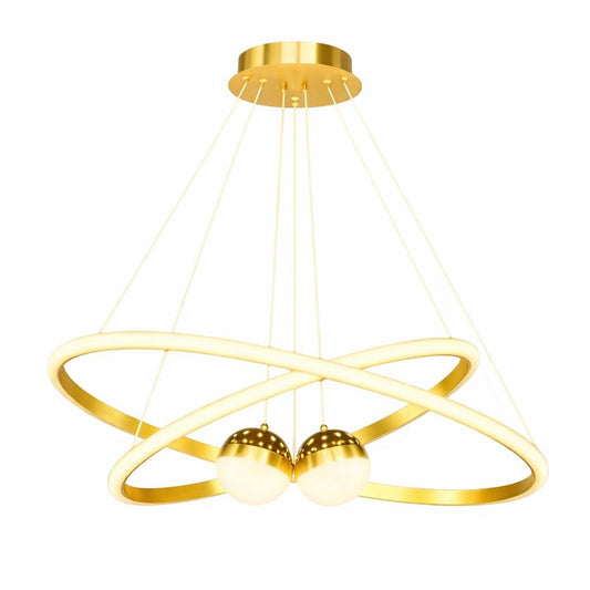 Pendente LED de Luxo com Dois Aros
