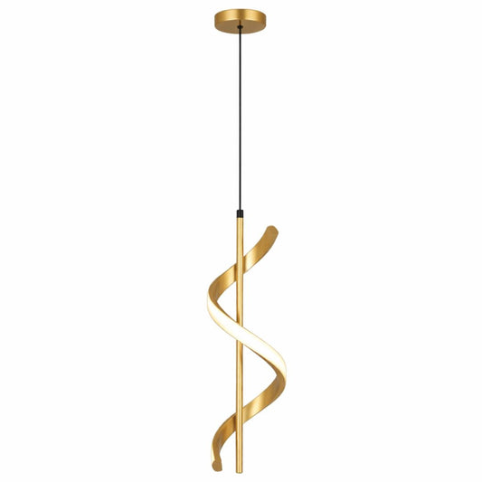Lustre Pendente em Espiral Dourado de Led