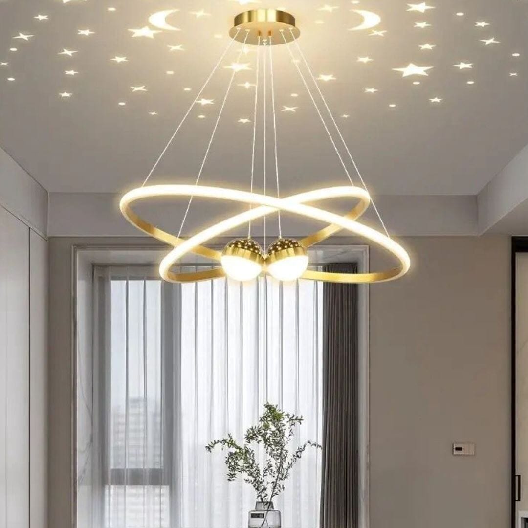Pendente LED de Luxo com Dois Aros
