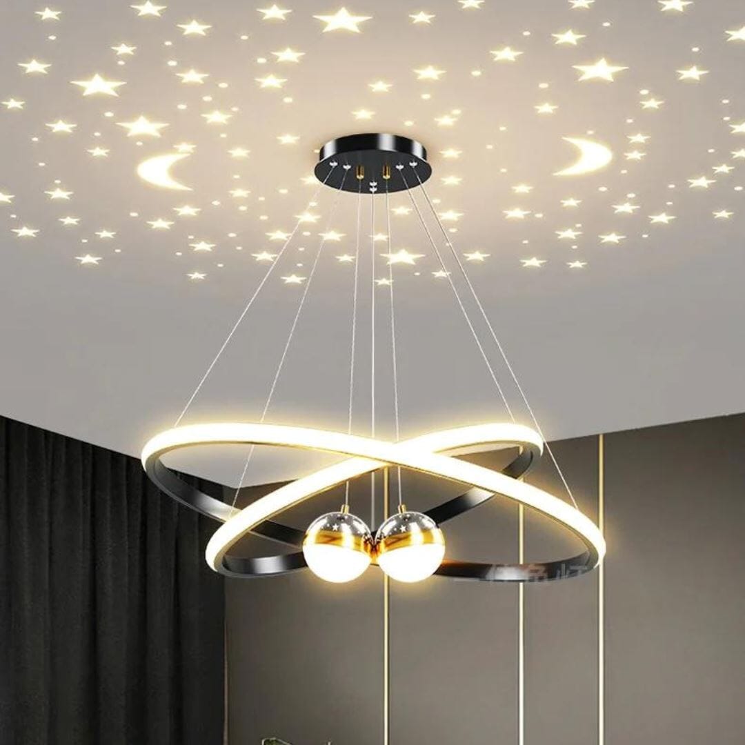 Pendente LED de Luxo com Dois Aros